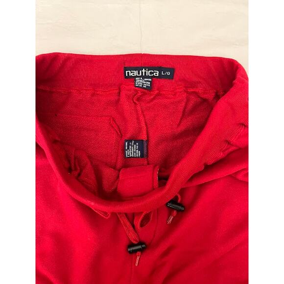 VTG Nautica Sweatpants Mens Classic Red Black Toggles Size L - Picture 6 of 7